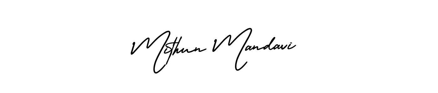 Make a beautiful signature design for name Mithun Mandavi. With this signature (AmerikaSignatureDemo-Regular) style, you can create a handwritten signature for free. Mithun Mandavi signature style 3 images and pictures png
