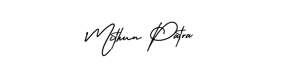 This is the best signature style for the Mithun Patra name. Also you like these signature font (AmerikaSignatureDemo-Regular). Mix name signature. Mithun Patra signature style 3 images and pictures png