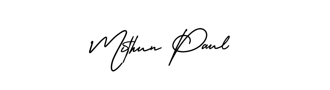 The best way (AmerikaSignatureDemo-Regular) to make a short signature is to pick only two or three words in your name. The name Mithun Paul include a total of six letters. For converting this name. Mithun Paul signature style 3 images and pictures png