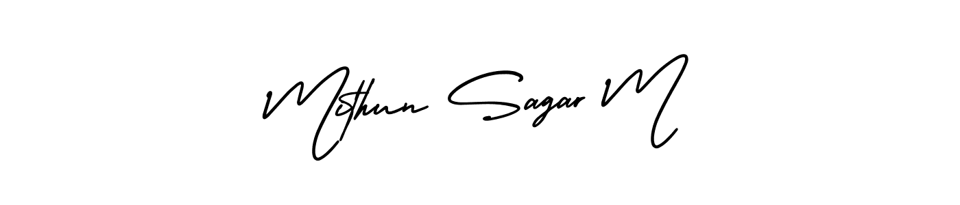 How to make Mithun Sagar M signature? AmerikaSignatureDemo-Regular is a professional autograph style. Create handwritten signature for Mithun Sagar M name. Mithun Sagar M signature style 3 images and pictures png
