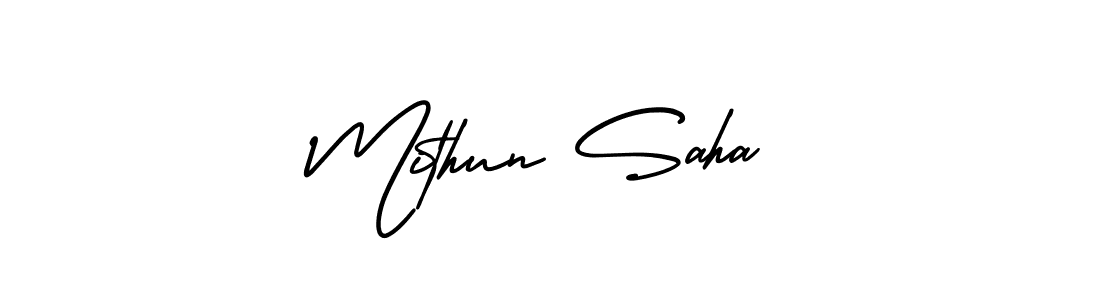 Create a beautiful signature design for name Mithun Saha. With this signature (AmerikaSignatureDemo-Regular) fonts, you can make a handwritten signature for free. Mithun Saha signature style 3 images and pictures png