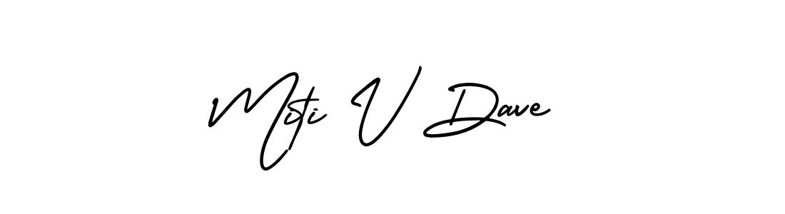 Design your own signature with our free online signature maker. With this signature software, you can create a handwritten (AmerikaSignatureDemo-Regular) signature for name Miti V Dave. Miti V Dave signature style 3 images and pictures png