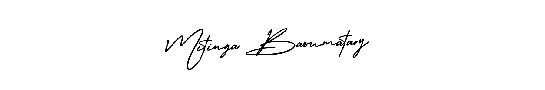 Create a beautiful signature design for name Mitinga Basumatary. With this signature (AmerikaSignatureDemo-Regular) fonts, you can make a handwritten signature for free. Mitinga Basumatary signature style 3 images and pictures png