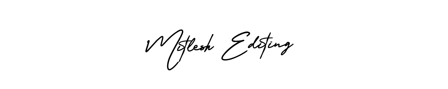 Make a short Mitlesh Editing signature style. Manage your documents anywhere anytime using AmerikaSignatureDemo-Regular. Create and add eSignatures, submit forms, share and send files easily. Mitlesh Editing signature style 3 images and pictures png