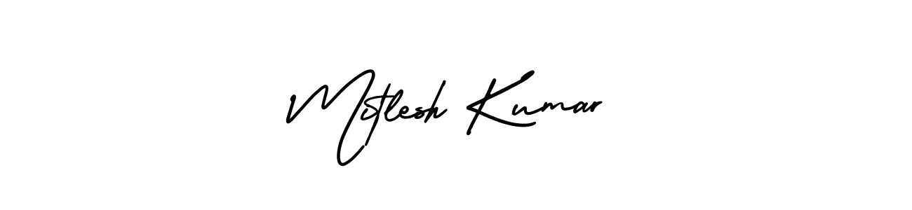 Make a beautiful signature design for name Mitlesh Kumar. With this signature (AmerikaSignatureDemo-Regular) style, you can create a handwritten signature for free. Mitlesh Kumar signature style 3 images and pictures png