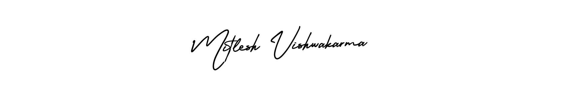 It looks lik you need a new signature style for name Mitlesh Vishwakarma. Design unique handwritten (AmerikaSignatureDemo-Regular) signature with our free signature maker in just a few clicks. Mitlesh Vishwakarma signature style 3 images and pictures png