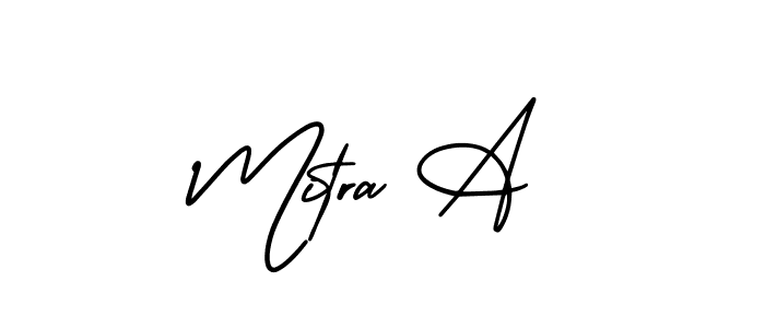 Use a signature maker to create a handwritten signature online. With this signature software, you can design (AmerikaSignatureDemo-Regular) your own signature for name Mitra A. Mitra A signature style 3 images and pictures png