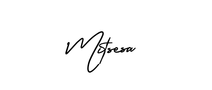 The best way (AmerikaSignatureDemo-Regular) to make a short signature is to pick only two or three words in your name. The name Mitsesa include a total of six letters. For converting this name. Mitsesa signature style 3 images and pictures png