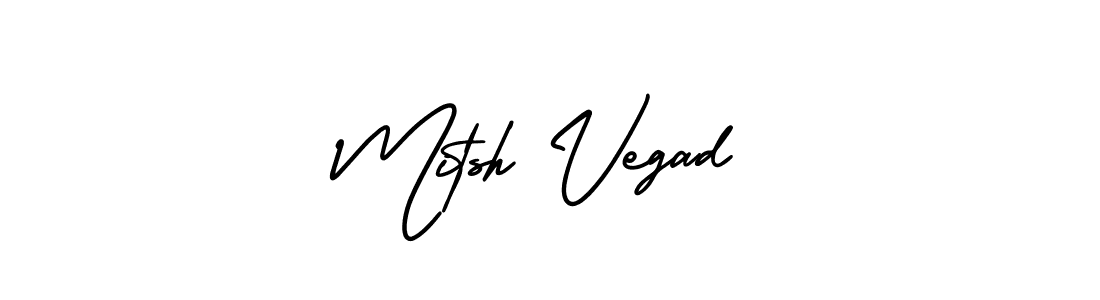 Make a beautiful signature design for name Mitsh Vegad. With this signature (AmerikaSignatureDemo-Regular) style, you can create a handwritten signature for free. Mitsh Vegad signature style 3 images and pictures png