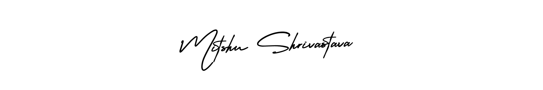 You should practise on your own different ways (AmerikaSignatureDemo-Regular) to write your name (Mitshu Shrivastava) in signature. don't let someone else do it for you. Mitshu Shrivastava signature style 3 images and pictures png