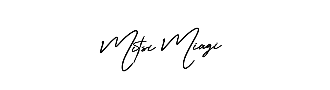 The best way (AmerikaSignatureDemo-Regular) to make a short signature is to pick only two or three words in your name. The name Mitsi Miagi include a total of six letters. For converting this name. Mitsi Miagi signature style 3 images and pictures png