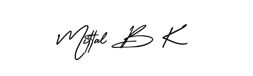 AmerikaSignatureDemo-Regular is a professional signature style that is perfect for those who want to add a touch of class to their signature. It is also a great choice for those who want to make their signature more unique. Get Mittal B K name to fancy signature for free. Mittal B K signature style 3 images and pictures png