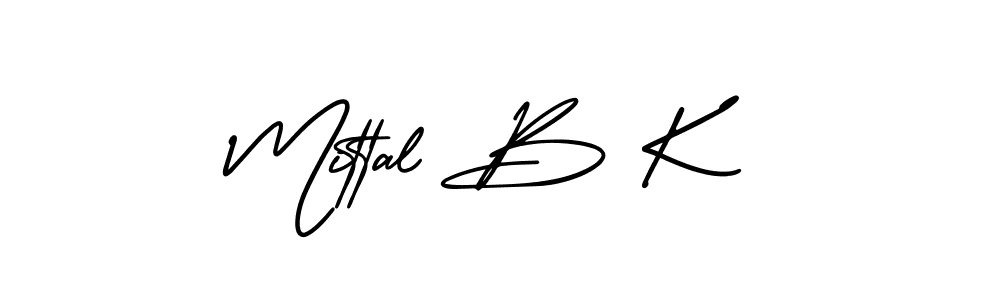 Use a signature maker to create a handwritten signature online. With this signature software, you can design (AmerikaSignatureDemo-Regular) your own signature for name Mittal B K. Mittal B K signature style 3 images and pictures png