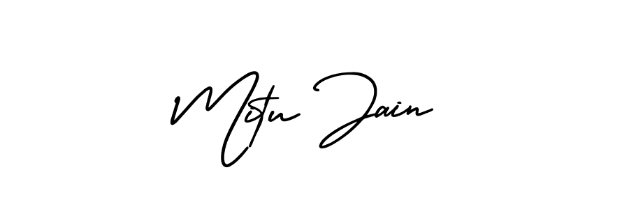 Make a short Mitu Jain signature style. Manage your documents anywhere anytime using AmerikaSignatureDemo-Regular. Create and add eSignatures, submit forms, share and send files easily. Mitu Jain signature style 3 images and pictures png