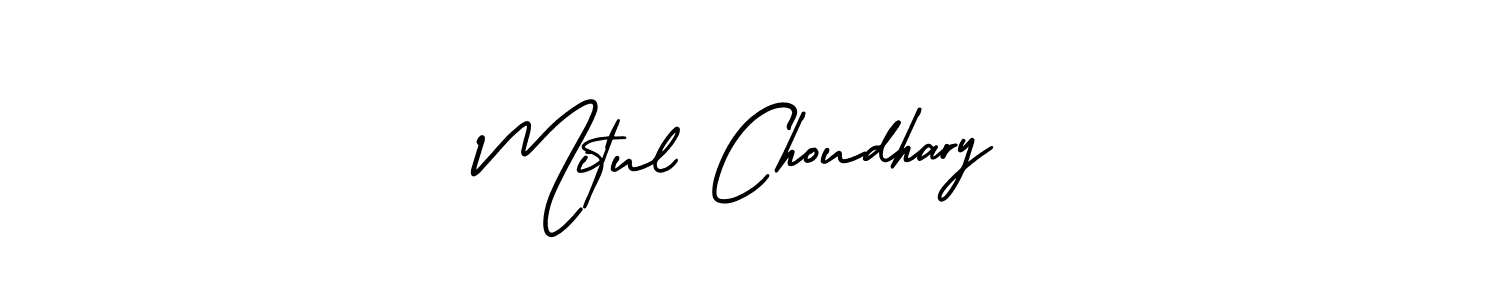 AmerikaSignatureDemo-Regular is a professional signature style that is perfect for those who want to add a touch of class to their signature. It is also a great choice for those who want to make their signature more unique. Get Mitul Choudhary name to fancy signature for free. Mitul Choudhary signature style 3 images and pictures png