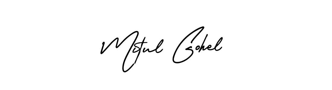 Mitul Gohel stylish signature style. Best Handwritten Sign (AmerikaSignatureDemo-Regular) for my name. Handwritten Signature Collection Ideas for my name Mitul Gohel. Mitul Gohel signature style 3 images and pictures png