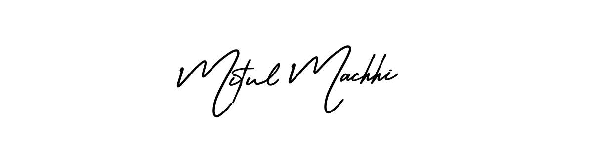The best way (AmerikaSignatureDemo-Regular) to make a short signature is to pick only two or three words in your name. The name Mitul Machhi include a total of six letters. For converting this name. Mitul Machhi signature style 3 images and pictures png