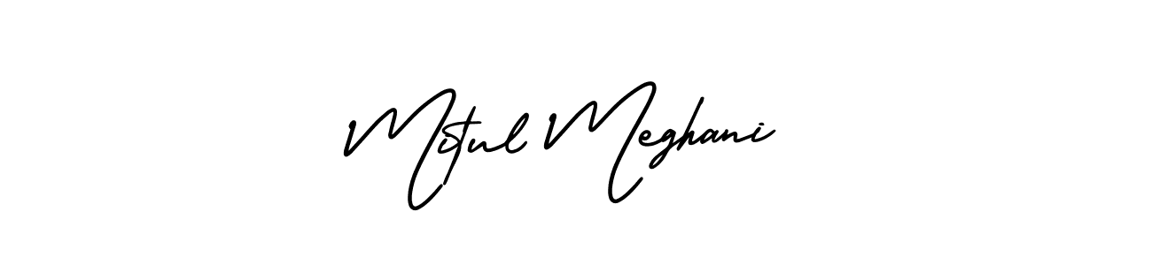 Make a beautiful signature design for name Mitul Meghani. With this signature (AmerikaSignatureDemo-Regular) style, you can create a handwritten signature for free. Mitul Meghani signature style 3 images and pictures png