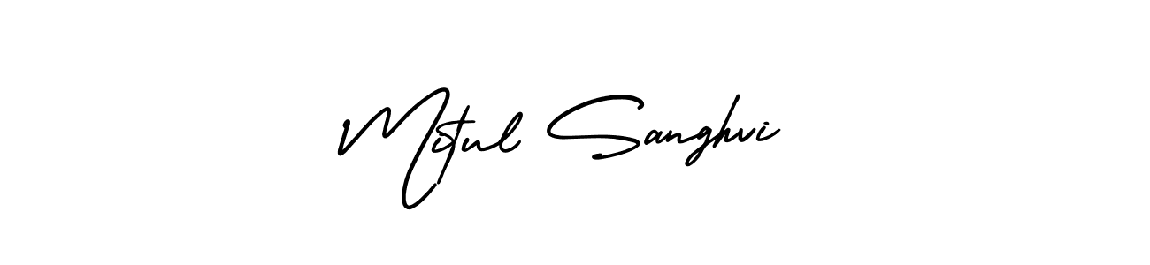 The best way (AmerikaSignatureDemo-Regular) to make a short signature is to pick only two or three words in your name. The name Mitul Sanghvi include a total of six letters. For converting this name. Mitul Sanghvi signature style 3 images and pictures png