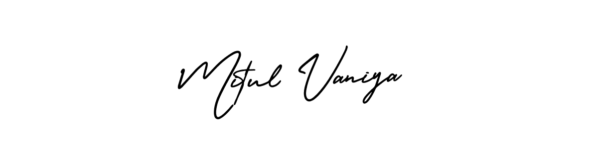 How to make Mitul Vaniya signature? AmerikaSignatureDemo-Regular is a professional autograph style. Create handwritten signature for Mitul Vaniya name. Mitul Vaniya signature style 3 images and pictures png