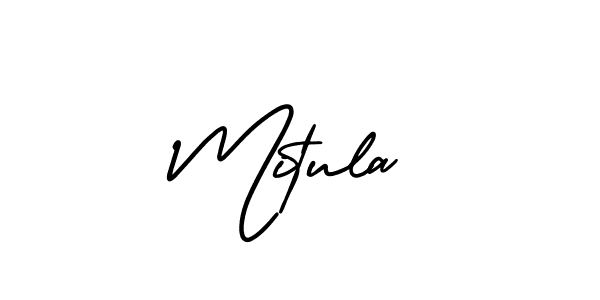 You should practise on your own different ways (AmerikaSignatureDemo-Regular) to write your name (Mitula) in signature. don't let someone else do it for you. Mitula signature style 3 images and pictures png