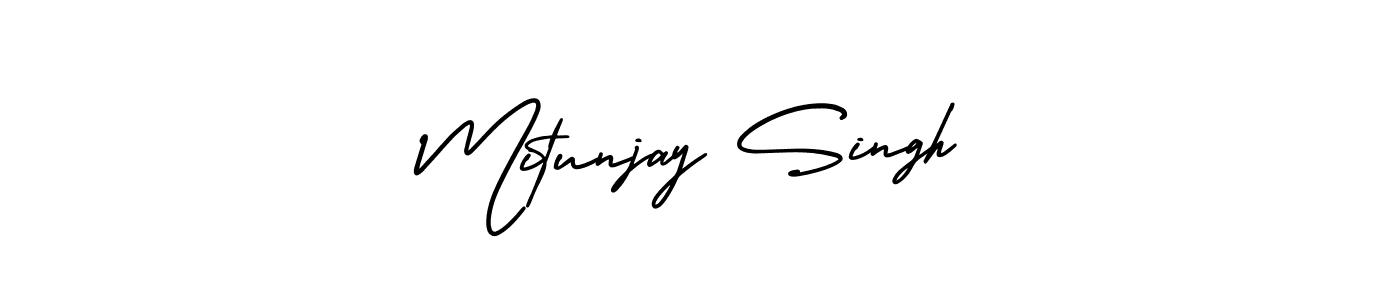 How to make Mitunjay Singh name signature. Use AmerikaSignatureDemo-Regular style for creating short signs online. This is the latest handwritten sign. Mitunjay Singh signature style 3 images and pictures png
