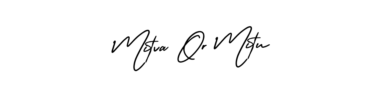 Design your own signature with our free online signature maker. With this signature software, you can create a handwritten (AmerikaSignatureDemo-Regular) signature for name Mitva Or Mitu. Mitva Or Mitu signature style 3 images and pictures png