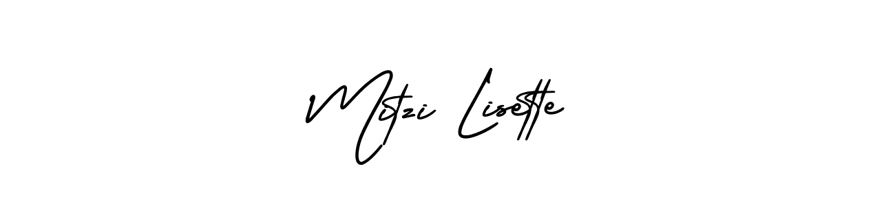 Mitzi Lisette stylish signature style. Best Handwritten Sign (AmerikaSignatureDemo-Regular) for my name. Handwritten Signature Collection Ideas for my name Mitzi Lisette. Mitzi Lisette signature style 3 images and pictures png