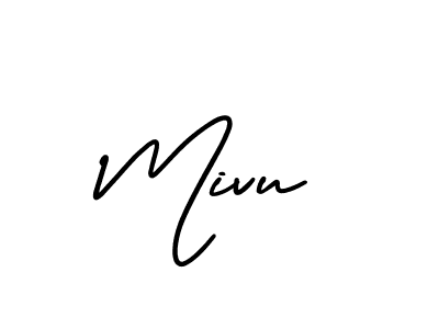 Mivu stylish signature style. Best Handwritten Sign (AmerikaSignatureDemo-Regular) for my name. Handwritten Signature Collection Ideas for my name Mivu. Mivu signature style 3 images and pictures png