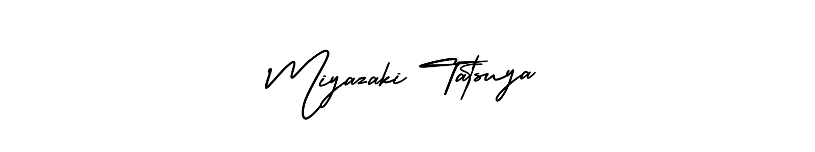 Make a beautiful signature design for name Miyazaki Tatsuya. With this signature (AmerikaSignatureDemo-Regular) style, you can create a handwritten signature for free. Miyazaki Tatsuya signature style 3 images and pictures png