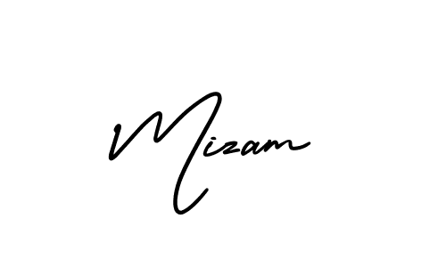 You should practise on your own different ways (AmerikaSignatureDemo-Regular) to write your name (Mizam) in signature. don't let someone else do it for you. Mizam signature style 3 images and pictures png
