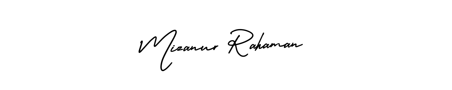 How to make Mizanur Rahaman name signature. Use AmerikaSignatureDemo-Regular style for creating short signs online. This is the latest handwritten sign. Mizanur Rahaman signature style 3 images and pictures png