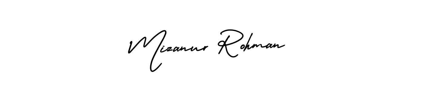 Design your own signature with our free online signature maker. With this signature software, you can create a handwritten (AmerikaSignatureDemo-Regular) signature for name Mizanur Rohman. Mizanur Rohman signature style 3 images and pictures png