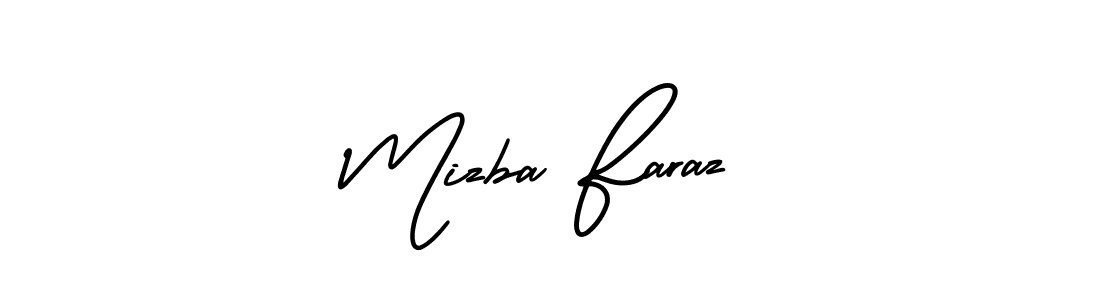 Mizba Faraz stylish signature style. Best Handwritten Sign (AmerikaSignatureDemo-Regular) for my name. Handwritten Signature Collection Ideas for my name Mizba Faraz. Mizba Faraz signature style 3 images and pictures png