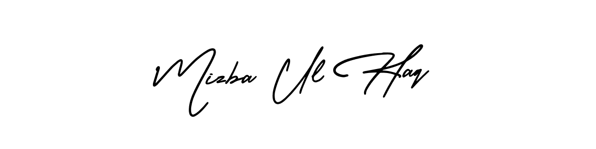 This is the best signature style for the Mizba Ul Haq name. Also you like these signature font (AmerikaSignatureDemo-Regular). Mix name signature. Mizba Ul Haq signature style 3 images and pictures png