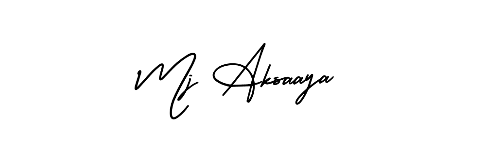 AmerikaSignatureDemo-Regular is a professional signature style that is perfect for those who want to add a touch of class to their signature. It is also a great choice for those who want to make their signature more unique. Get Mj Aksaaya name to fancy signature for free. Mj Aksaaya signature style 3 images and pictures png