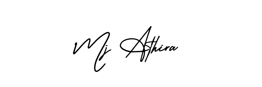 Similarly AmerikaSignatureDemo-Regular is the best handwritten signature design. Signature creator online .You can use it as an online autograph creator for name Mj Athira. Mj Athira signature style 3 images and pictures png