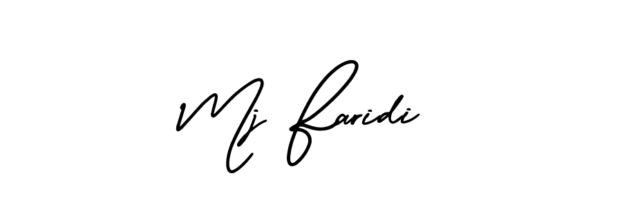 Create a beautiful signature design for name Mj Faridi. With this signature (AmerikaSignatureDemo-Regular) fonts, you can make a handwritten signature for free. Mj Faridi signature style 3 images and pictures png