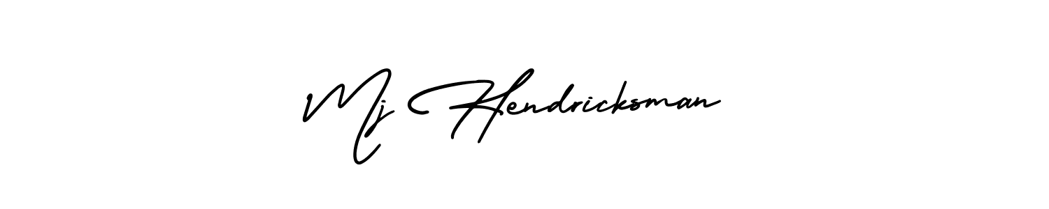 The best way (AmerikaSignatureDemo-Regular) to make a short signature is to pick only two or three words in your name. The name Mj Hendricksman include a total of six letters. For converting this name. Mj Hendricksman signature style 3 images and pictures png