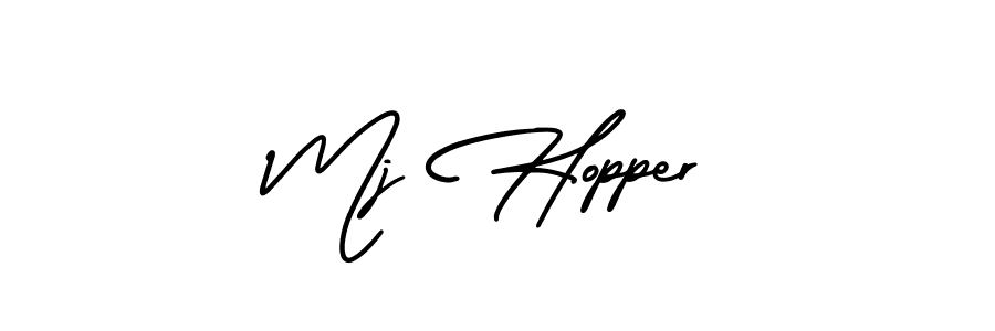 You should practise on your own different ways (AmerikaSignatureDemo-Regular) to write your name (Mj Hopper) in signature. don't let someone else do it for you. Mj Hopper signature style 3 images and pictures png