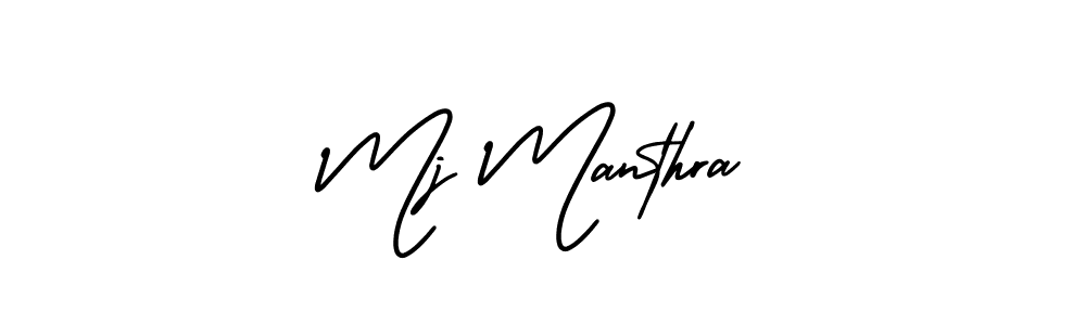 You should practise on your own different ways (AmerikaSignatureDemo-Regular) to write your name (Mj Manthra) in signature. don't let someone else do it for you. Mj Manthra signature style 3 images and pictures png