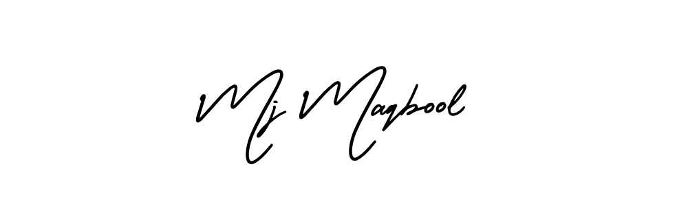 Mj Maqbool stylish signature style. Best Handwritten Sign (AmerikaSignatureDemo-Regular) for my name. Handwritten Signature Collection Ideas for my name Mj Maqbool. Mj Maqbool signature style 3 images and pictures png