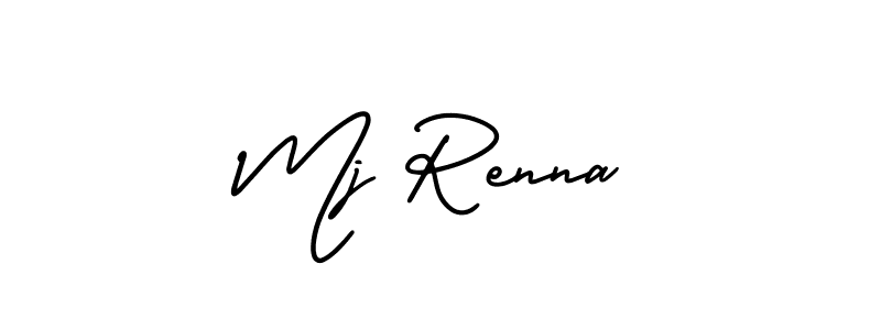 Mj Renna stylish signature style. Best Handwritten Sign (AmerikaSignatureDemo-Regular) for my name. Handwritten Signature Collection Ideas for my name Mj Renna. Mj Renna signature style 3 images and pictures png
