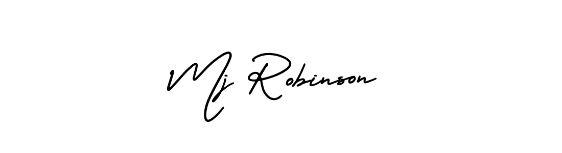 The best way (AmerikaSignatureDemo-Regular) to make a short signature is to pick only two or three words in your name. The name Mj Robinson include a total of six letters. For converting this name. Mj Robinson signature style 3 images and pictures png