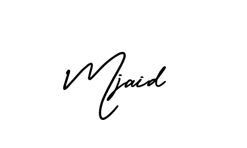 This is the best signature style for the Mjaid name. Also you like these signature font (AmerikaSignatureDemo-Regular). Mix name signature. Mjaid signature style 3 images and pictures png