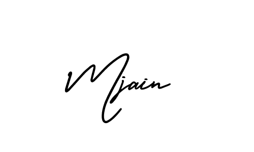 How to make Mjain signature? AmerikaSignatureDemo-Regular is a professional autograph style. Create handwritten signature for Mjain name. Mjain signature style 3 images and pictures png