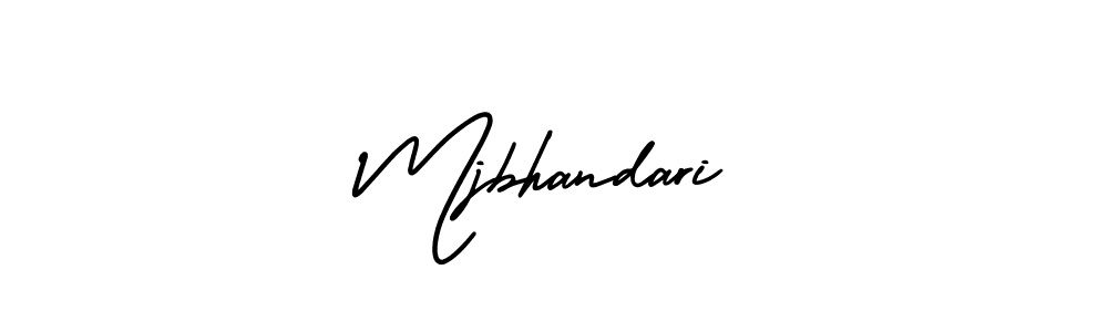 You should practise on your own different ways (AmerikaSignatureDemo-Regular) to write your name (Mjbhandari) in signature. don't let someone else do it for you. Mjbhandari signature style 3 images and pictures png