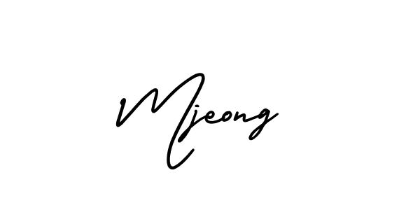 Mjeong stylish signature style. Best Handwritten Sign (AmerikaSignatureDemo-Regular) for my name. Handwritten Signature Collection Ideas for my name Mjeong. Mjeong signature style 3 images and pictures png