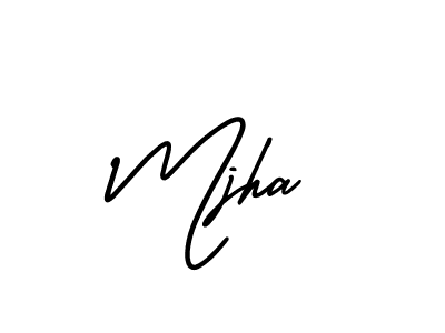 It looks lik you need a new signature style for name Mjha. Design unique handwritten (AmerikaSignatureDemo-Regular) signature with our free signature maker in just a few clicks. Mjha signature style 3 images and pictures png