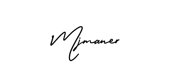 How to make Mjmaner name signature. Use AmerikaSignatureDemo-Regular style for creating short signs online. This is the latest handwritten sign. Mjmaner signature style 3 images and pictures png
